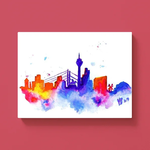 ArtNights mit lasierendem Farbauftrag Skyline deiner Stadt