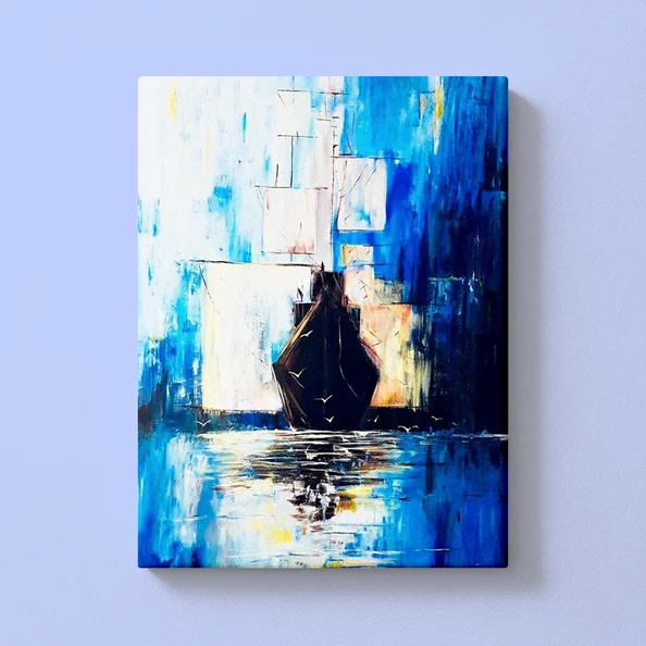 Abstraktes malen Abstrakter See