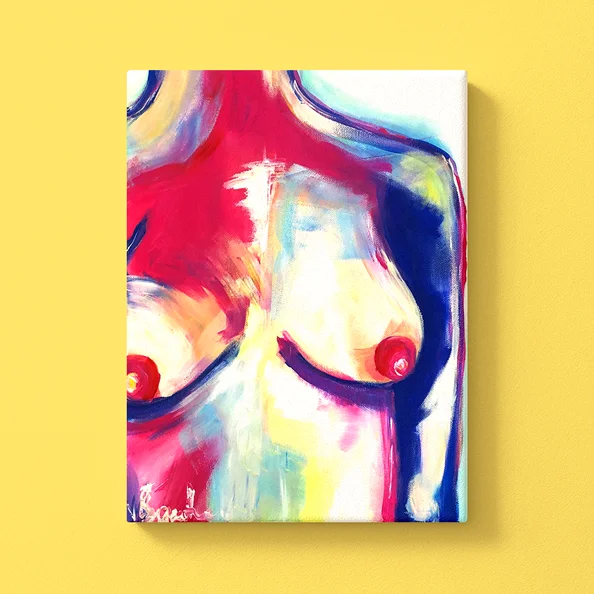 Abstraktes malen Love your Boobs