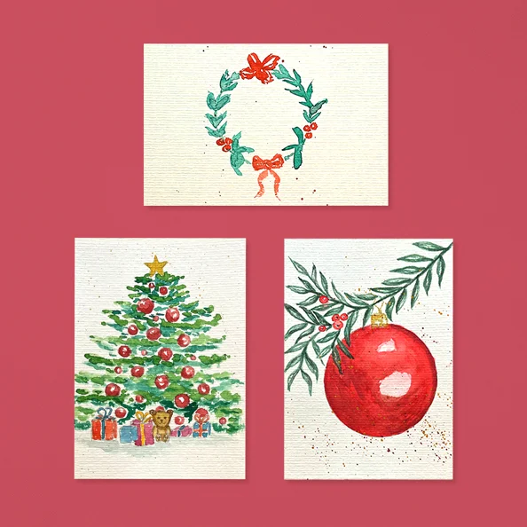 DIY und Aquarellkurse Aquarell: Weihnachtskarten