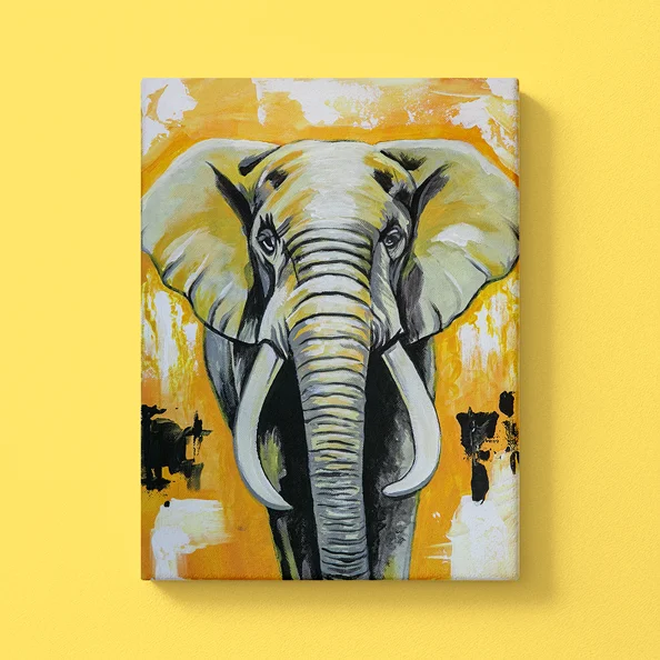 ArtNights mit lasierendem Farbauftrag Elefant in Silber