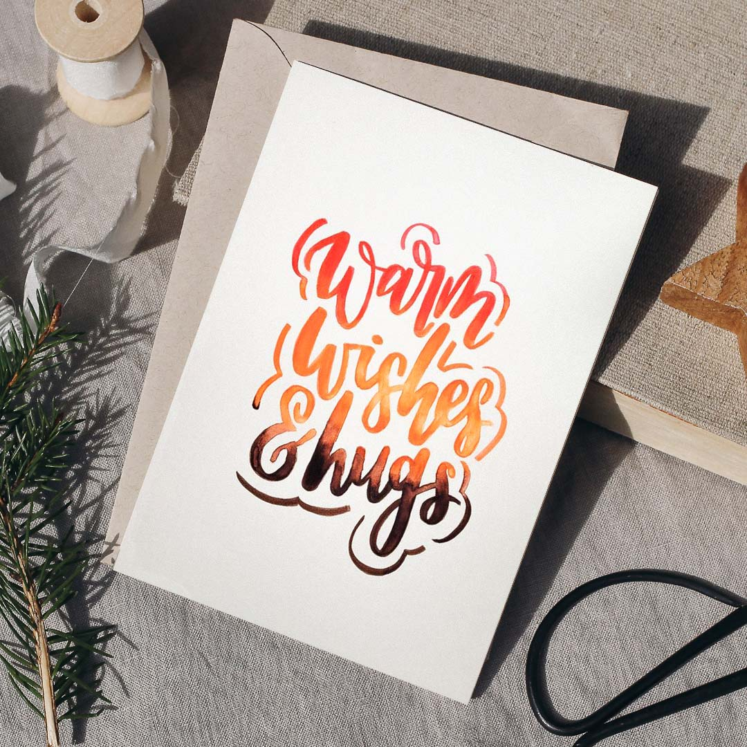 ArtNight: Handlettering – Winter: Warm Wishes & Hugs painting course